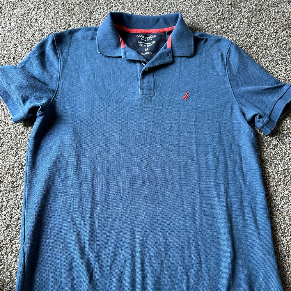 Nautica Men's Short Sleeve Polo Blue Cassic Fit